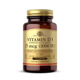 Solgar Vitamine D3 25 MCG 180 comprimés vue de face