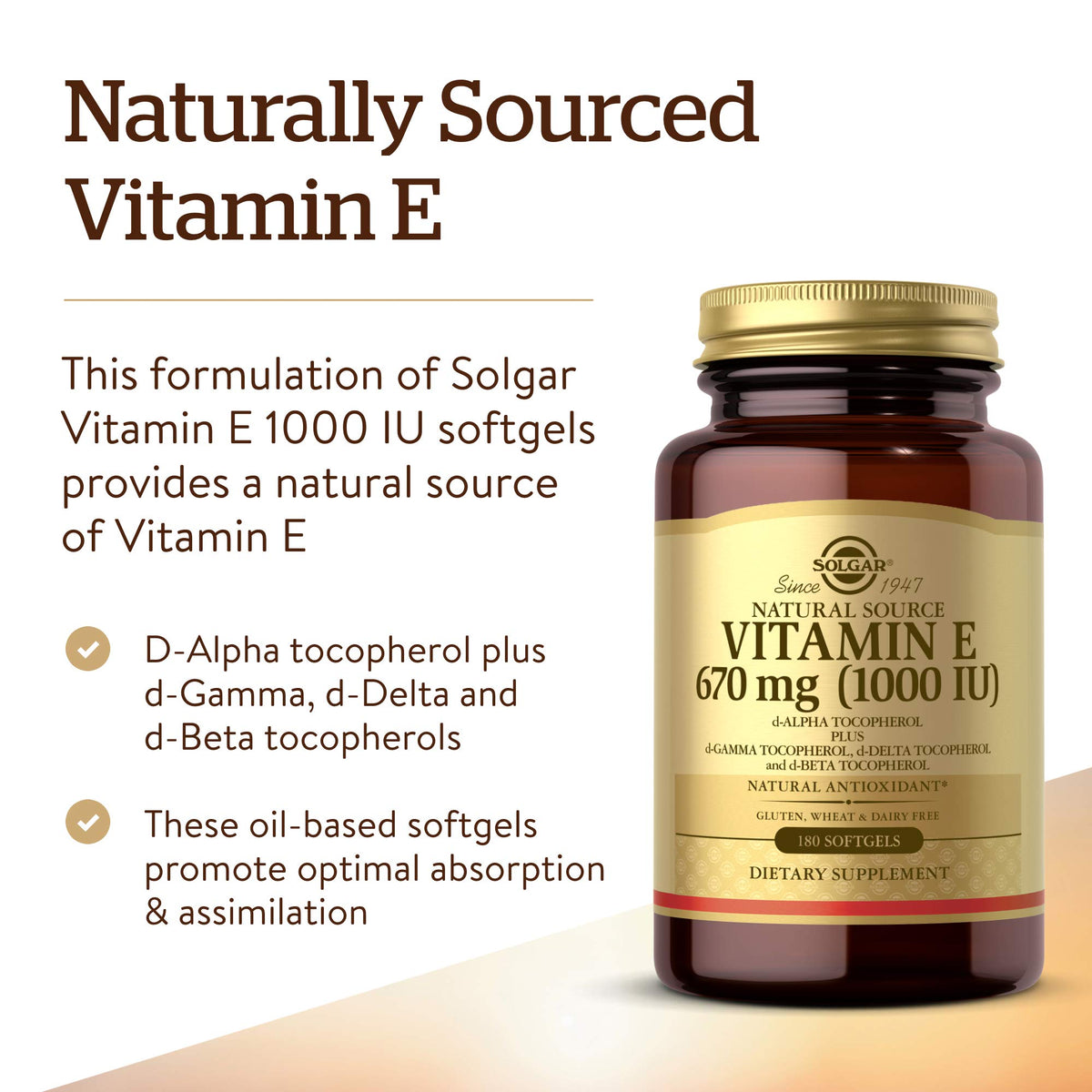 Solgar Vitamine E 670 mg capsules close-up