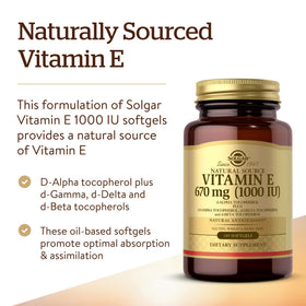 Solgar Vitamine E 670 mg capsules close-up