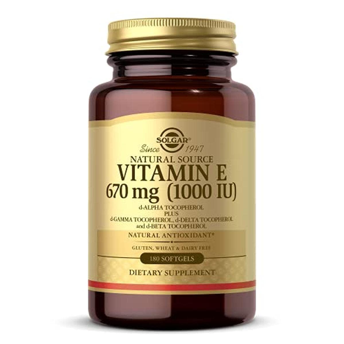 Solgar Vitamine E 670 mg capsules front view