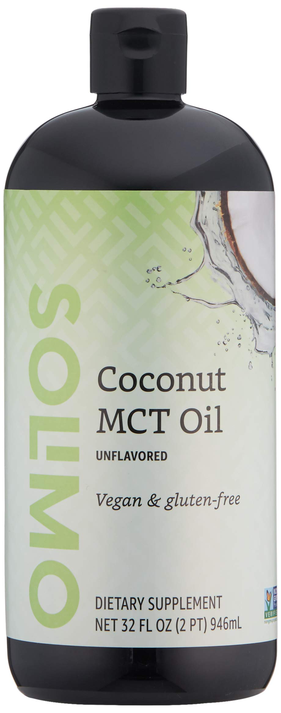 Solimo Huile de Coco MCT 946ml vue avant avec étiquette