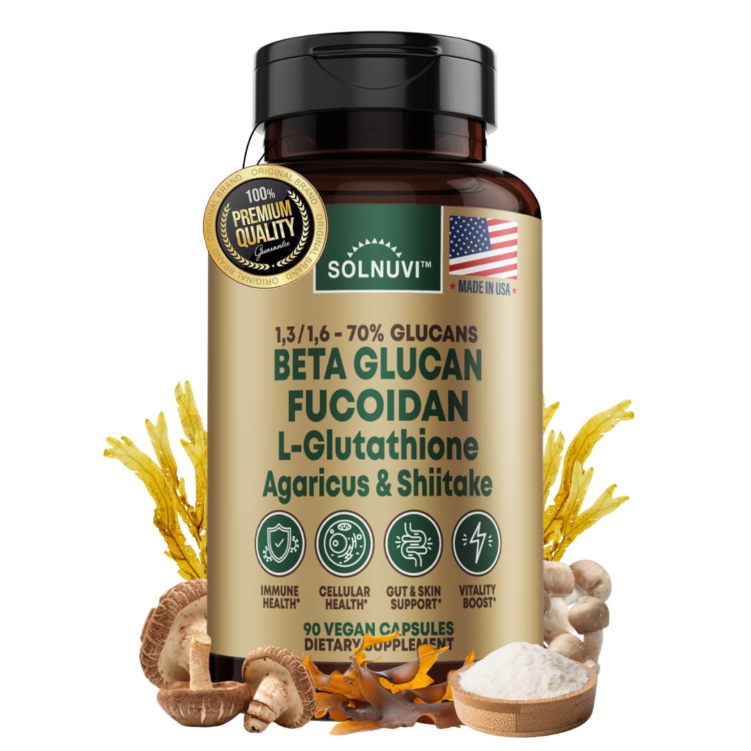 SOLNUVI Beta Glucan & Fucoidan 90 capsules vue de face