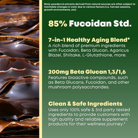 SOLNUVI Beta Glucan & Fucoidan capsules sur une table
