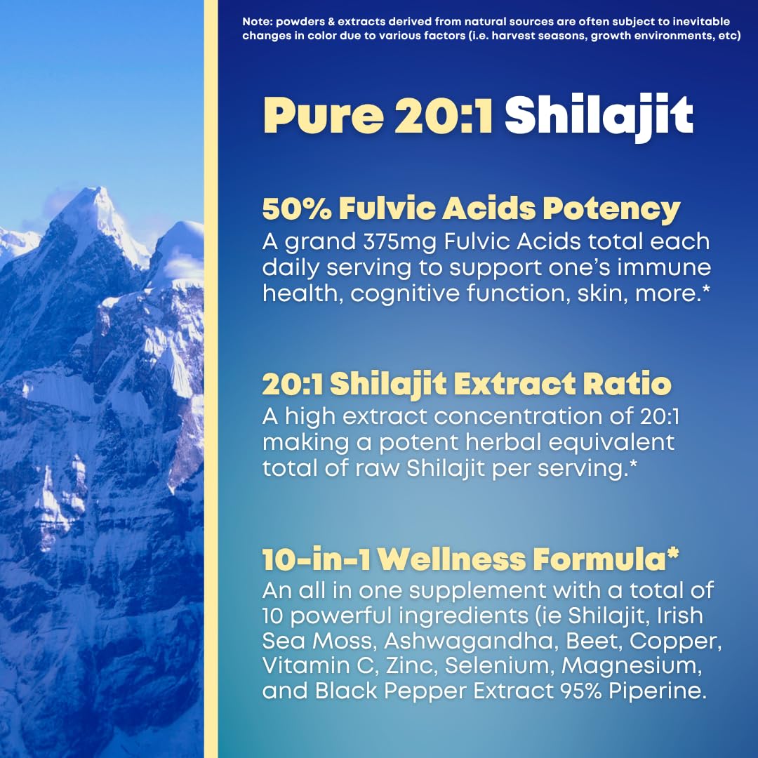 SOLNUVI Shilajit capsules sur fond neutre