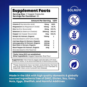 SOLNUVI Shilajit capsules vue de côté
