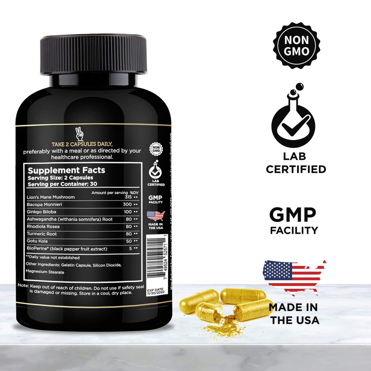 SOLOMON WISDOM Complément Alimentaire Mémoire 60 Capsules avec ingrédients naturels