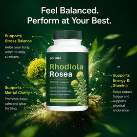 soluma Rhodiola Rosea 400mg Capsules, présentation des gélules