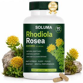 Soluma Rhodiola Rosea 90 capsules vue de face avec étiquette