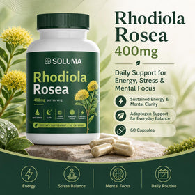 Soluma Rhodiola Rosea emballage et capsules