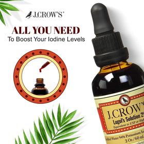 Solution d'iode J. CROW'S en utilisation dans un verre