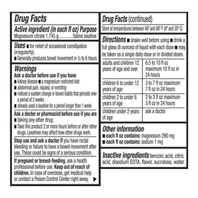 Solution de Citrate de Magnésium Quality Choice avec un verre prêt à être servi