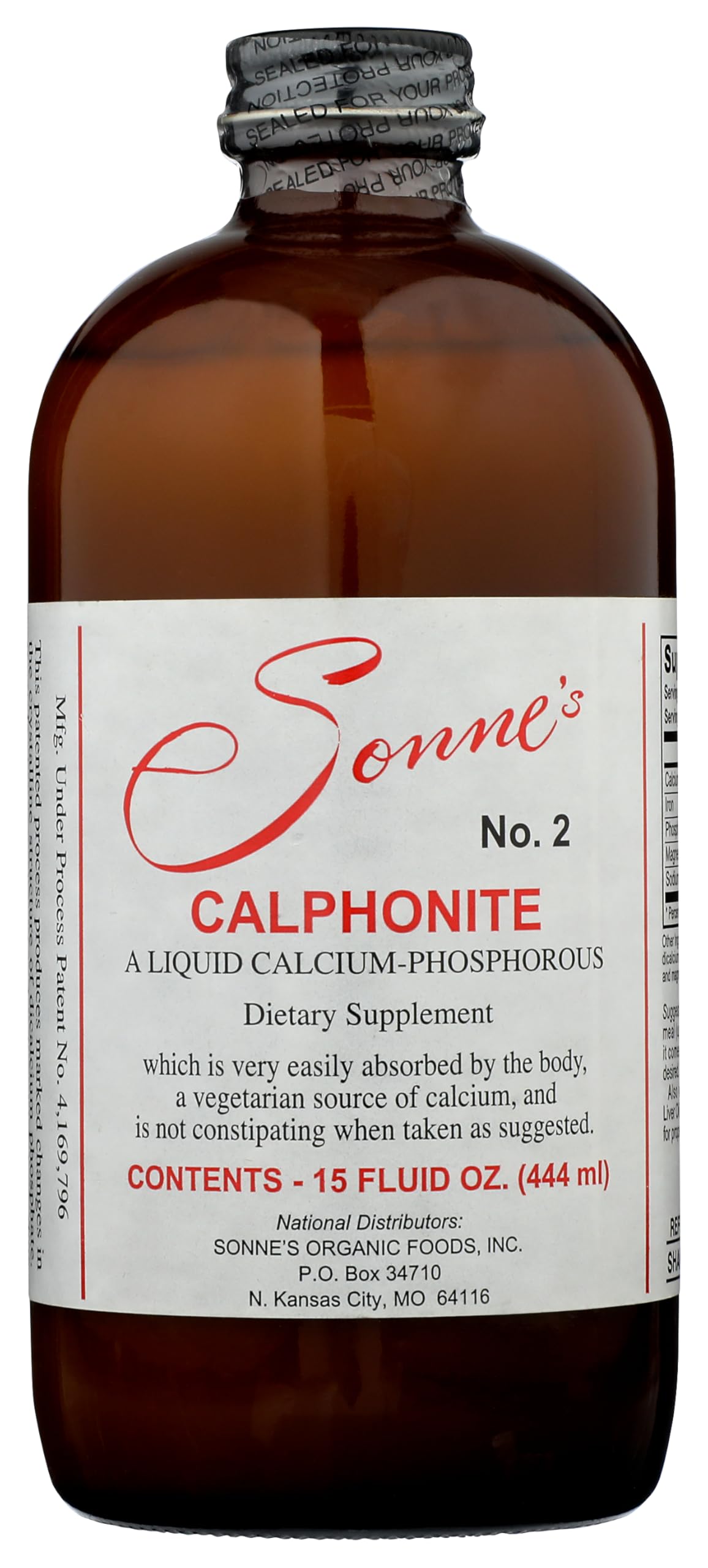Sonne's Calphonite calcium liquide 15 fl oz bouteille vue avant