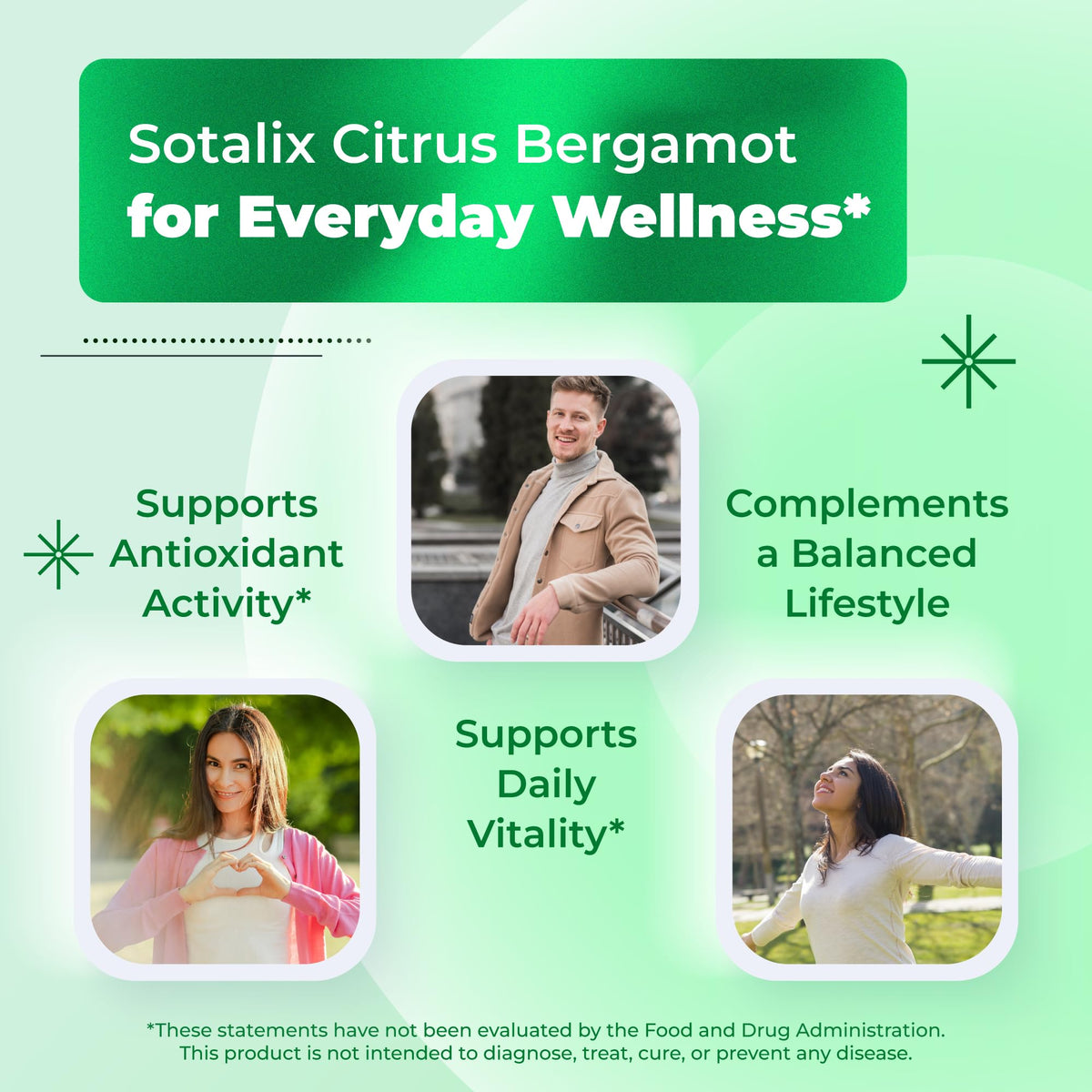 SOTALIX Citrus Bergamot 1470 mg capsules sur une surface blanche