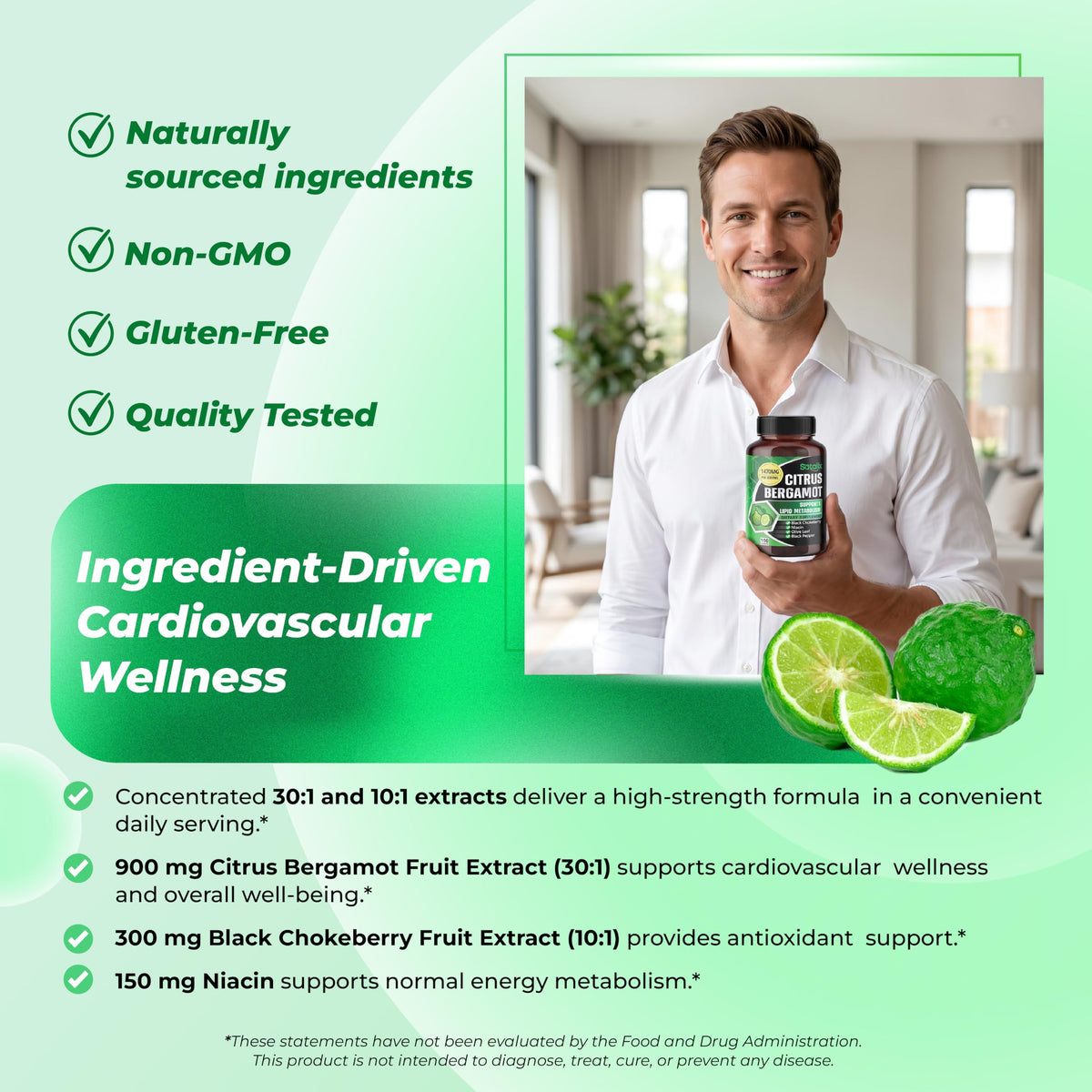 SOTALIX Citrus Bergamot 1470 mg étiquette avec informations nutritionnelles