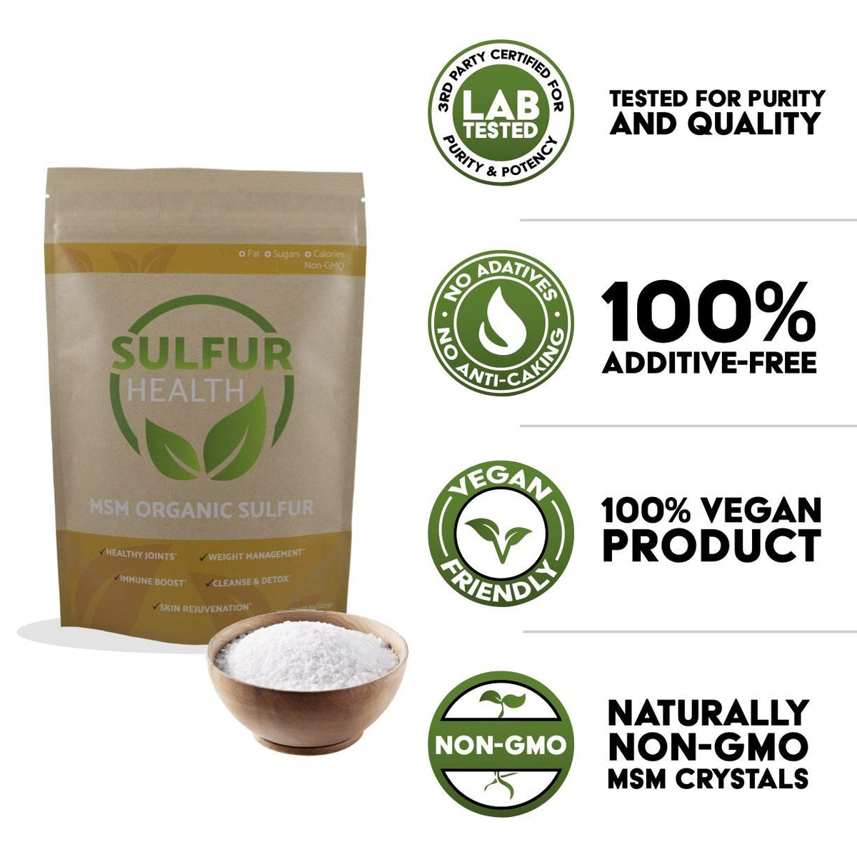 Soufre MSM Sulfur Health avec cuillère doseuse