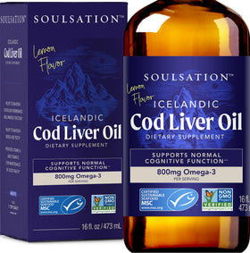 SOULSATION Huile de Foie de Morue Islandaise 473ml Citron vue de face