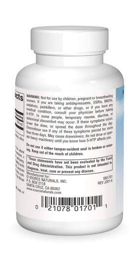 Source Naturals 5-HTP 50 mg contenant avec capsules