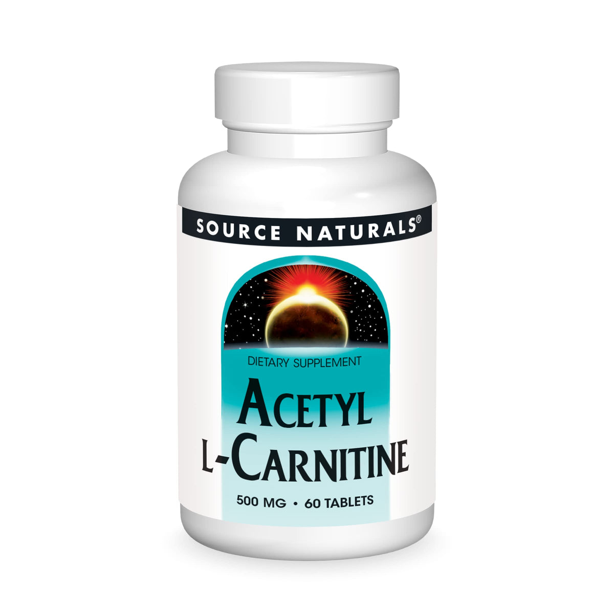 Source Naturals Acetyl L-Carnitine 500mg comprimés avant avec emballage