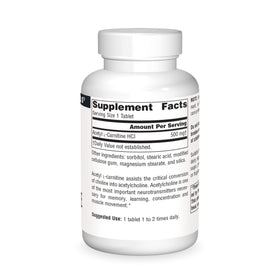 Source Naturals Acetyl L-Carnitine 500mg comprimés vue de côté