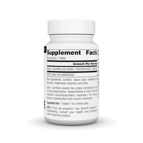 Source Naturals Acétyl L-Carnitine 500mg, comprimés vus de dessus