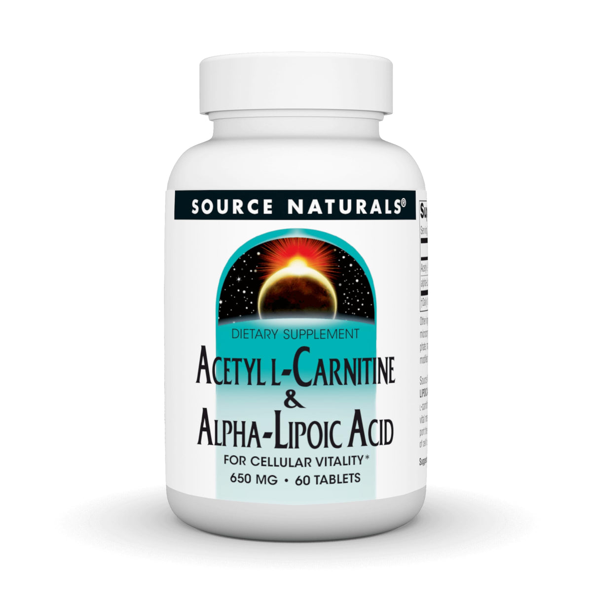 Source Naturals Acetyl L-Carnitine 650 mg comprimés vue avant