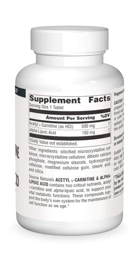 Source Naturals Acetyl L-Carnitine 650mg comprimés, dosage recommandé
