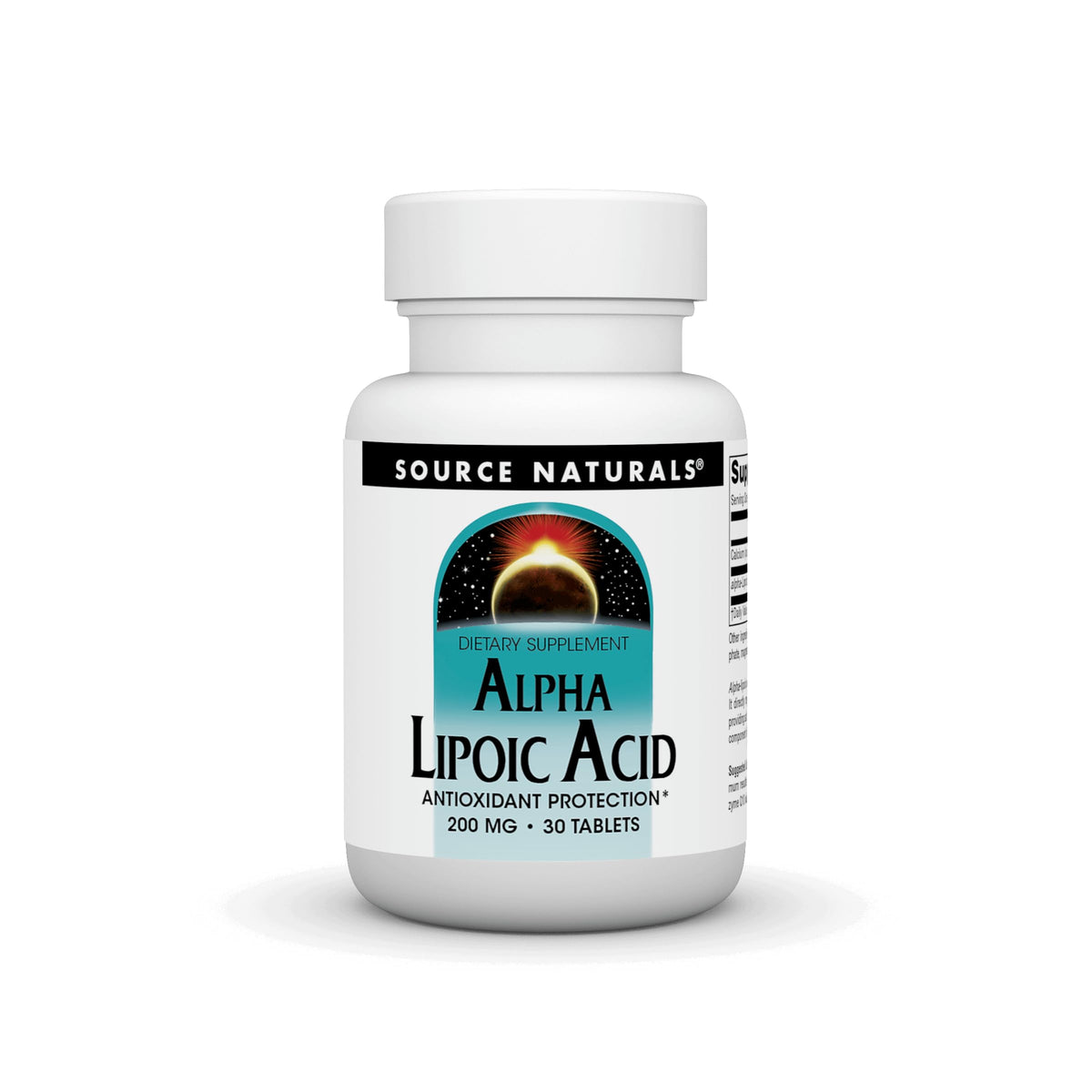 Source Naturals Acide Alpha-Lipoïque 200 mg comprimés vue de face
