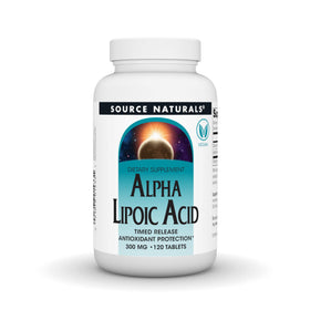 Source Naturals Acide Alpha-Lipoïque 300 mg 120 comprimés végétaliens vue de face