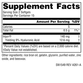 Source Naturals Acide Hyaluronique Injuv gélules molles sur une table