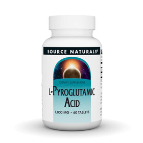 Source Naturals Acide L-Pyroglutamique 1000 mg comprimés végétariens, vue de face