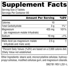 Source Naturals Acide Malique 240 comprimés - vue de côté