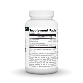 Source Naturals Acide Pantothénique B5 500 mg 100 Comprimés - étiquette détaillée