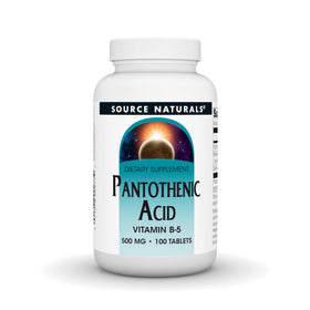 Source Naturals Acide Pantothénique B5 500 mg 100 Comprimés - vue avant