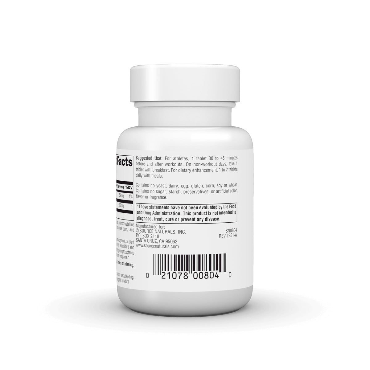 Source Naturals Acide Trans-Férulique 250mg avec des accessoires de fitness