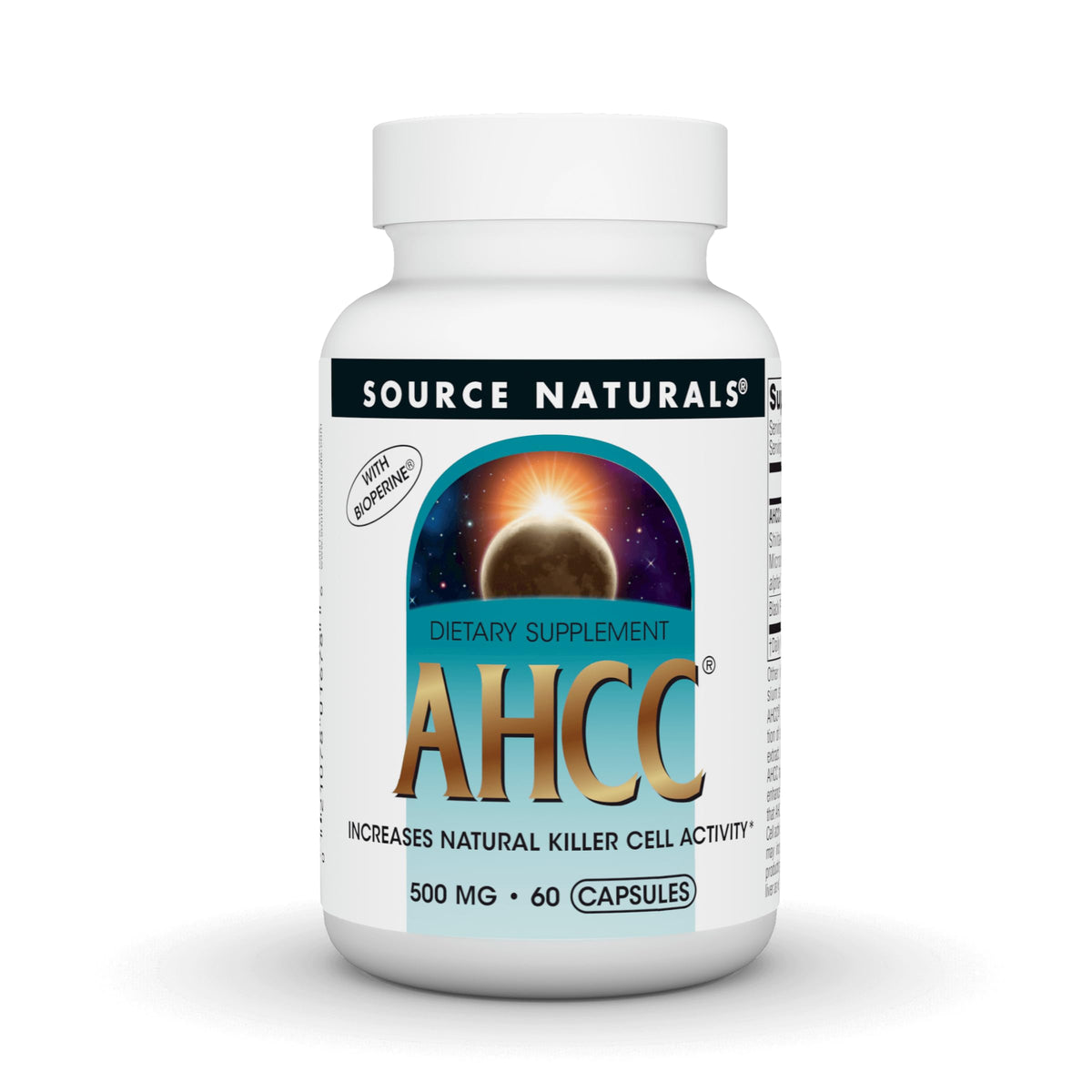 Source Naturals AHCC 500 mg 60 capsules, vue de face
