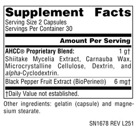 Source Naturals AHCC 500 mg, emballage et capsules