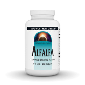 Source Naturals Alfalfa 648 mg 250 comprimés vue de face