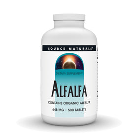 Source Naturals Alfalfa 648mg 500 comprimés vue de face