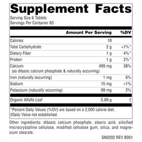Source Naturals Alfalfa 648mg comprimés dans leur emballage