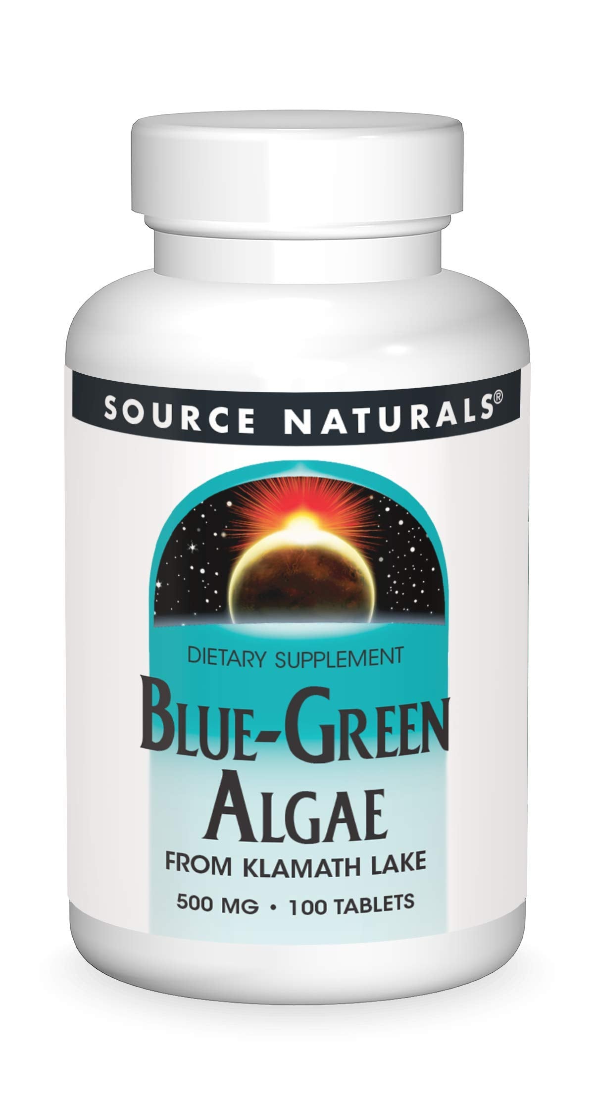Source Naturals Algue Bleu-Vert 500 mg comprimés vue de face
