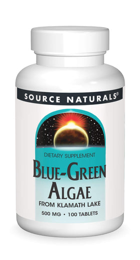 Source Naturals Algue Bleu-Vert 500 mg comprimés vue de face