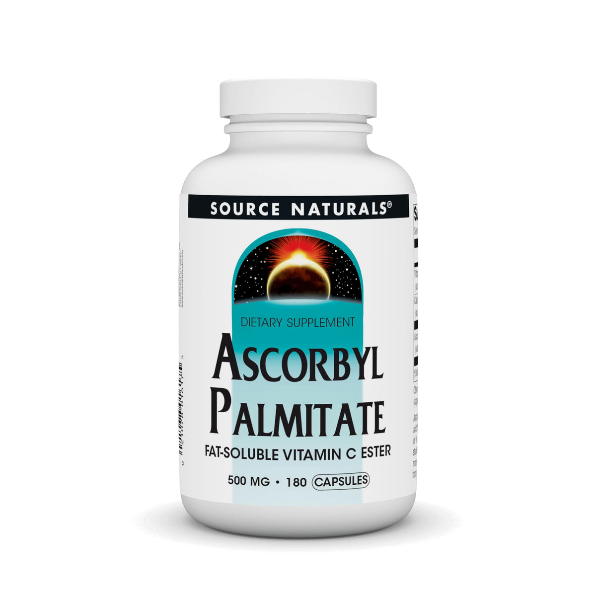 Source Naturals Ascorbyl Palmitate 500 mg 180 Capsules vue avant