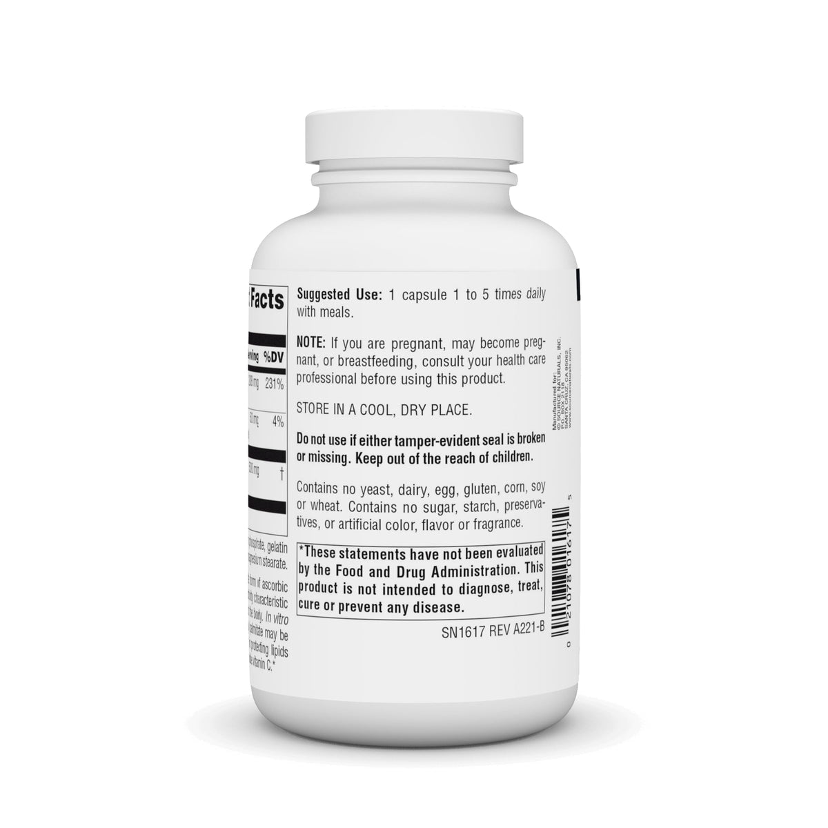 Source Naturals Ascorbyl Palmitate 500 mg avec capsules visibles