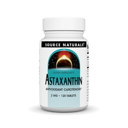 Source Naturals Astaxanthin 120 comprimés devant l'emballage
