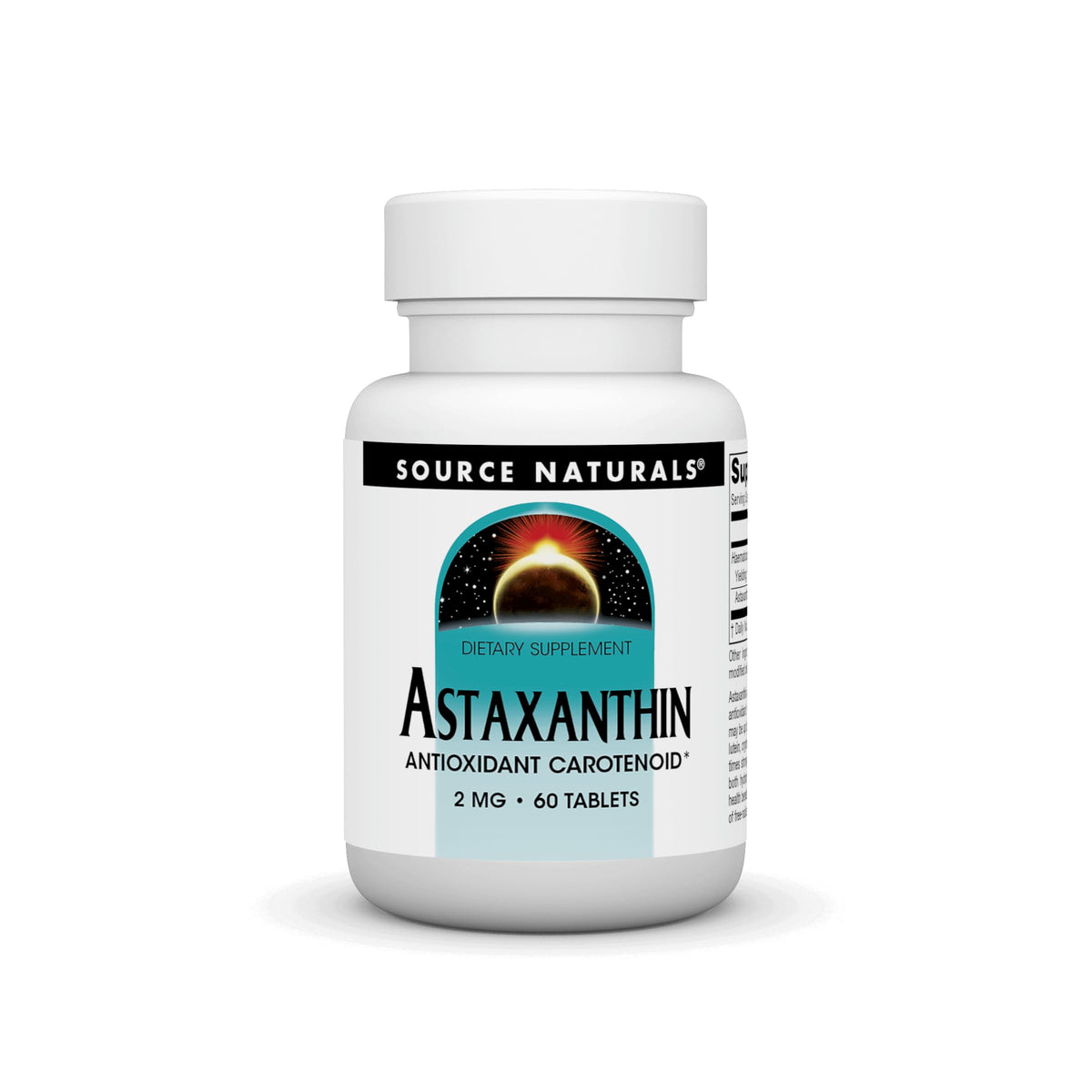 Source Naturals Astaxanthin 2mg comprimés vue de face