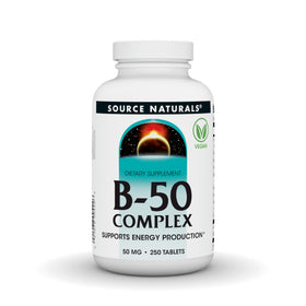 Source Naturals B-50 Complex 50 mg 250 comprimés végétaliens vue de face