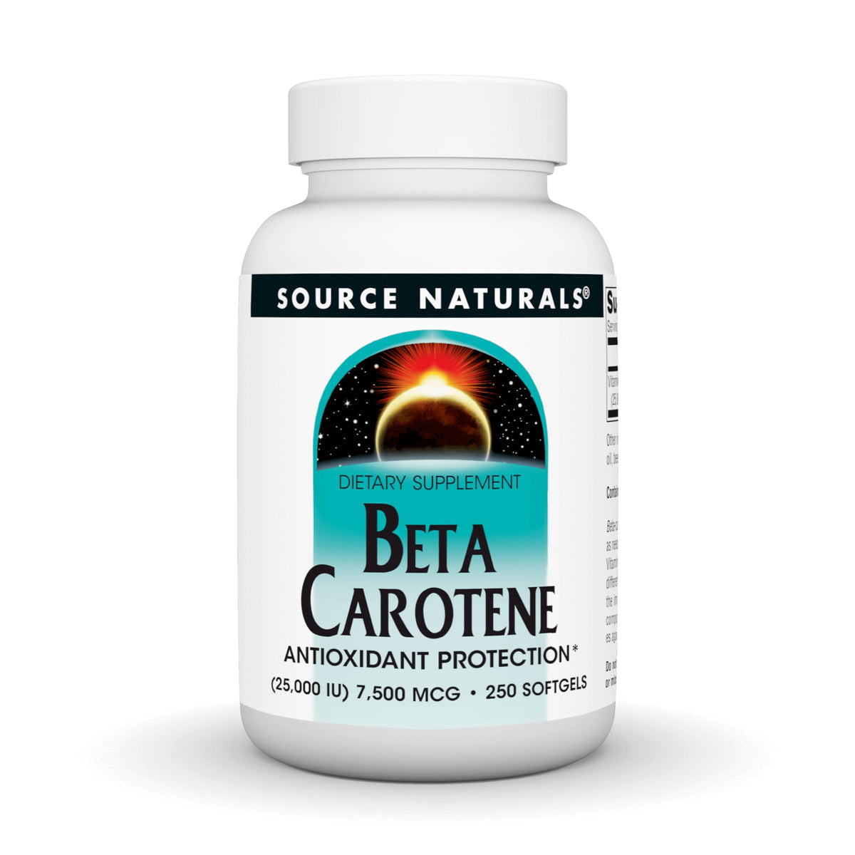 Source Naturals Beta Carotène 7500 mcg gélules molles vue de face