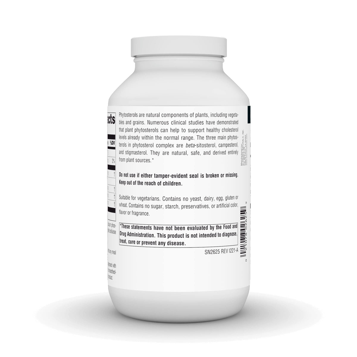 Source Naturals Beta Sitosterol 375mg 240 Tablettes vue latérale