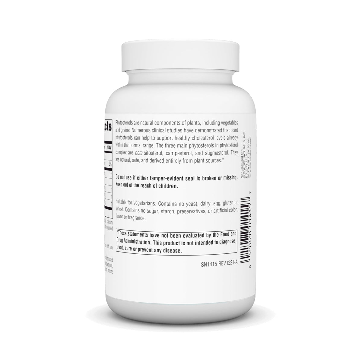 Source Naturals Beta Sitosterol 375mg comprimé sur une table