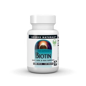 Source Naturals Biotine 5 000 mcg 120 comprimés vue de face